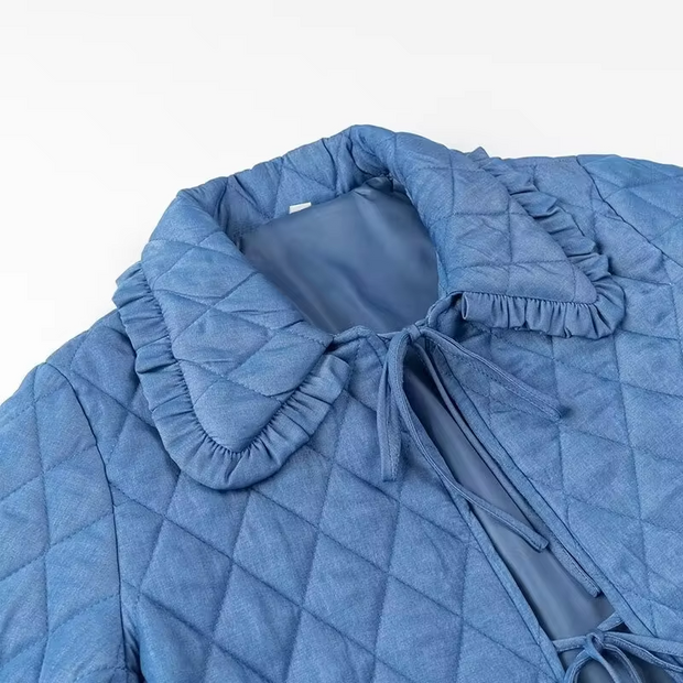 Elsie - Blau Lose Baumwolljacke für Frauen