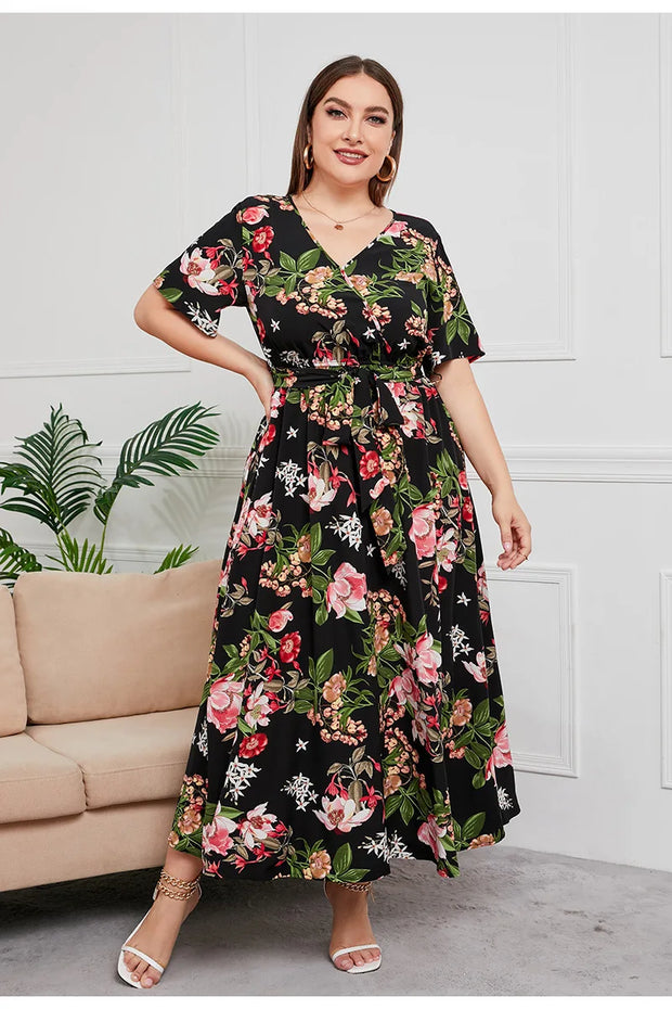 Juliann - Plus Size Sommerkleid mit V-Ausschnitt