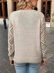 Elsie - Solid V-Ausschnitt Strickpullover