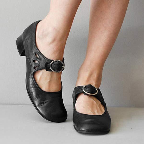 Amey - Vintage Schuhe mit runder Zehe