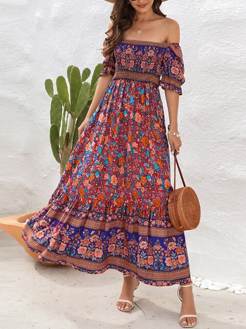 Lina - Langes Boho-Kleid