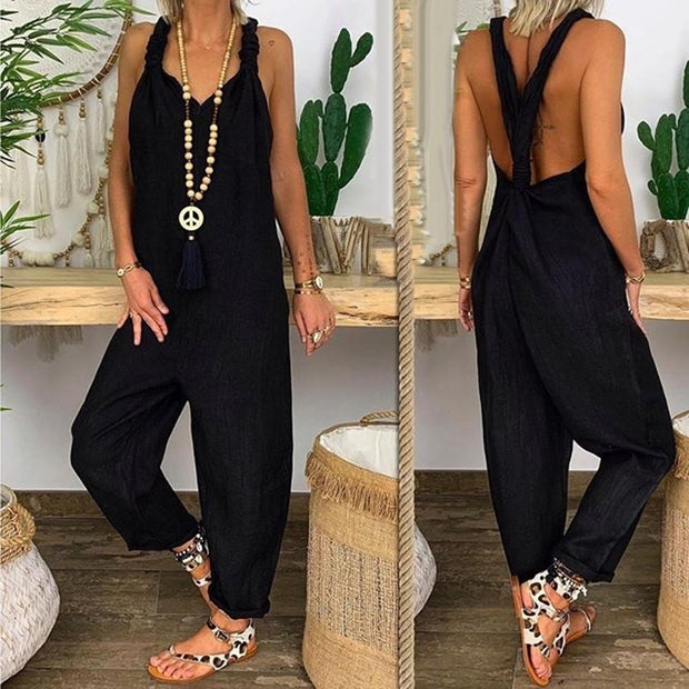 AMELIE - Rückenfreier geknoteter Jumpsuit