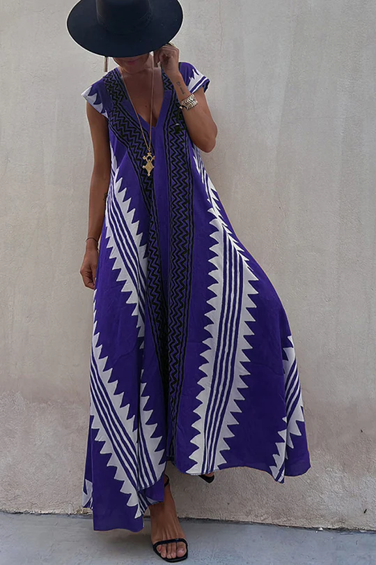 ISA - Maxi-Strandkleid mit Ethno-Print (In 7 Farben)