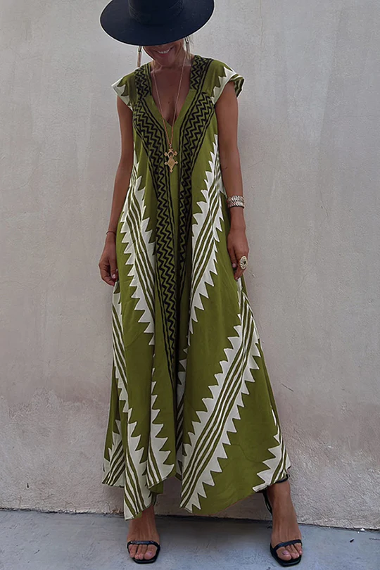 ISA - Maxi-Strandkleid mit Ethno-Print (In 7 Farben)